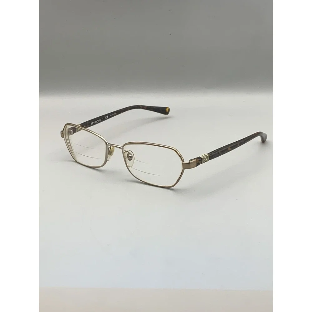 Vogue Eyeglasses VO3970-B 53-17-135 Brown Crystal Accent Rectangle Frame